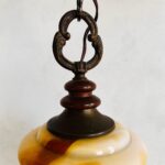 Scalloped Glass Pendant Light – Farmhouse Ceiling Fixture, Rustic Cottage Style - Image 5