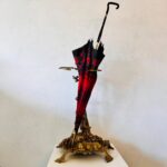 Brass Umbrella Stand – Vintage Cane or Fireplace Tool Holder, Hollywood Regency Style - Image 2