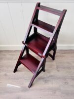 Vintage Library Step Stool, Library Wood Folding Stool, Ladder Collapsible Chair, Interior Design, Home Furniture - Image 4