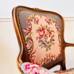 French Tapestry Armchair – Carved Wood Frame, Antique Style Upholstery - Image 7