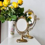 Elegant French Brass Swivel Mirror, Vanity Table Adjustable Free-Standing Mirror - Image 9