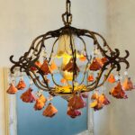 Vintage Porcelain Floral Chandelier – Small Pink Rose Light, Romantic Cottage Lighting - Image 2