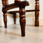 Carved Wood Library Step Ladder – Three-Tier Spiral Design, Antique Style Stair Display - Image 8