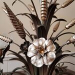 Italian Tole Chandelier – Hollywood Regency Wheat Sheaf Ceiling Light - Image 6