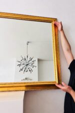 Vintage Wall Golden Mirror with beveled edges, wall hanging, interior design - Image 9