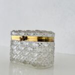 Vintage Crystal Cut Shaped Jewelry Box - Big Trinket Box for Vanity - Tea-Caddy Baccarat Style