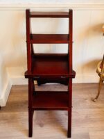 Vintage Library Step Stool, Library Wood Folding Stool, Ladder Collapsible Chair, Interior Design, Home Furniture - Image 8