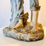 Victorian Couple Table Lamp with 3 Lily Shades – Romantic Figurine Light - Image 9