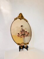 Italian Brass Wall Mirror with Cherub Motif – Ornate Vintage Accent Piece - Image 3