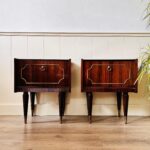 Pair of 1980s Wood Nightstands – Matching Side Tables, Classic Bedroom Storage - Image 3
