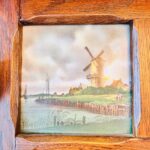 Old Dutch wall hanger, coat rack with ceramic tiles - Image 4