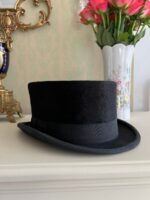 Silk Black Top Hat with Original Box – Classic Formalwear, Vintage 1950s Accessory - Image 3