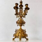 Pair of Antique Bronze Candleholders – French Baroque Style Table Decor - Image 2