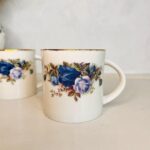 Royal Albert Moonlight Rose Cup – English Porcelain 1987, Blue Floral Gold Trim - Image 2