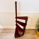 Wood Spiral Step Ladder – 4-Tier Semi-Circular Vintage Stair Display