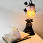 French Kids Statue Table Lamp – Whimsical Vintage Lighting in Porcelain and Brass