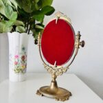 Elegant French Brass Swivel Mirror, Vanity Table Adjustable Free-Standing Mirror - Image 8