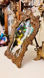 French Crystal Easel Mirror – Beveled Glass, Bronze Frame, Tabletop Vanity Style - Image 8