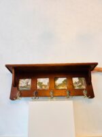 Old Dutch wall hanger, coat rack with ceramic tiles - Image 2