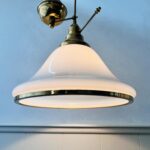 Brass Pull Down Pendant Light – Mid Century Adjustable Ceiling Lamp