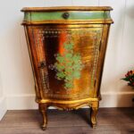 Venetian Wood Display Cabinet with Key – Italian Vintage Curio Case - Image 3
