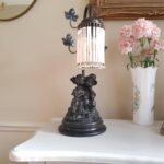 French Kids Statue Table Lamp – Whimsical Vintage Lighting in Porcelain and Brass - Image 7