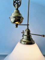 Brass Pull Down Pendant Light – Mid Century Adjustable Ceiling Lamp - Image 3