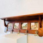 Old Dutch wall hanger, coat rack with ceramic tiles - Image 3