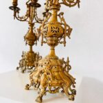 Pair of Antique Bronze Candleholders – French Baroque Style Table Decor - Image 7