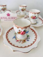 Royal Albert Lady Carlyle Egg Cup and Plates Set - Made in England