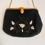 Black Micro Beaded Handbag – French Evening Purse, 1920-1940s Classic Clutch - Image 2