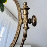 Elegant French Brass Swivel Mirror, Vanity Table Adjustable Free-Standing Mirror - Image 6