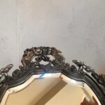 Vintage Beveled Mirror Freestanding Silver Plated Frame Mod Depose Signed Pavot - Image 5