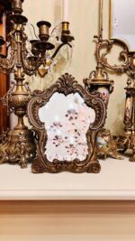 French Crystal Easel Mirror – Beveled Glass, Bronze Frame, Tabletop Vanity Style - Image 7