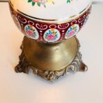 Porcelain Table Lamp with Ruffled Shade – Fenton Style Bedroom or Boudoir Light - Image 6