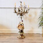 Tall Brass Candelabra Torchiere Lamp Handcrafted Vintage Regency Light - Image 2