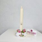 Royal Albert Candle Holder – English Bone China with Floral Motif, Pedestal Base