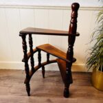 Carved Wood Library Step Ladder – Three-Tier Spiral Design, Antique Style Stair Display - Image 5