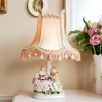 Italian Capodimonte Porcelain Table Lamp – Floral Detail, Romantic Bedside Lighting - Image 3