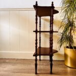 Mahogany Étagère Shelf – Ornate 3-Tier Display Stand, Vintage Plant Rack - Image 6