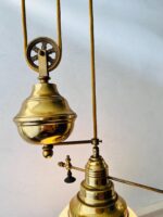 Brass Pull Down Pendant Light – Mid Century Adjustable Ceiling Lamp - Image 5