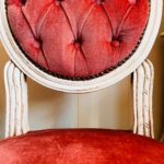 Louis XV Carved Wood Chairs: Quilted Pink French Vanity Seating - Image 5