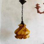 Scalloped Glass Pendant Light – Farmhouse Ceiling Fixture, Rustic Cottage Style - Image 6