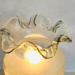 Porcelain Table Lamp with Ruffled Shade – Fenton Style Bedroom or Boudoir Light - Image 7