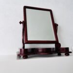 Vintage Swivel Beveled Vanity Mirror: Wood Dresser Top with Drawer - Image 2