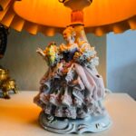 Dresden Porcelain Table Lamp – Victorian Style Floral Ceramic with Gilt Base - Image 5