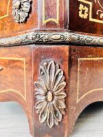 Italian Inlaid Wood Cabinet – 3 Drawers, Brass Pulls, Marquetry Detail - Image 8