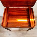 Italian Inlaid Wood Musical Table – Marquetry Accent, Petite Vintage Side Table - Image 7