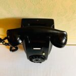 Retro Bakelite Wall Telephone – Dutch Ericsson PTT Rotary Phone, Black Mid Century Design - Image 2