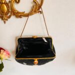 Black Micro Beaded Handbag – French Evening Purse, 1920-1940s Classic Clutch - Image 4